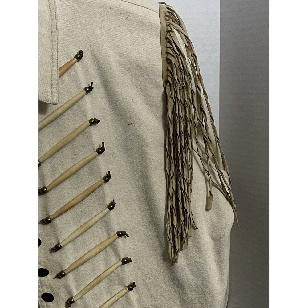 Double D Ranch Western 100 Cotton Bone Detail Fringe Size Medium (Read) - Picture 3 of 7